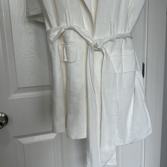 NWT Commense Linen Blends Work Belted Shorts Set White - Picture 10 of 15